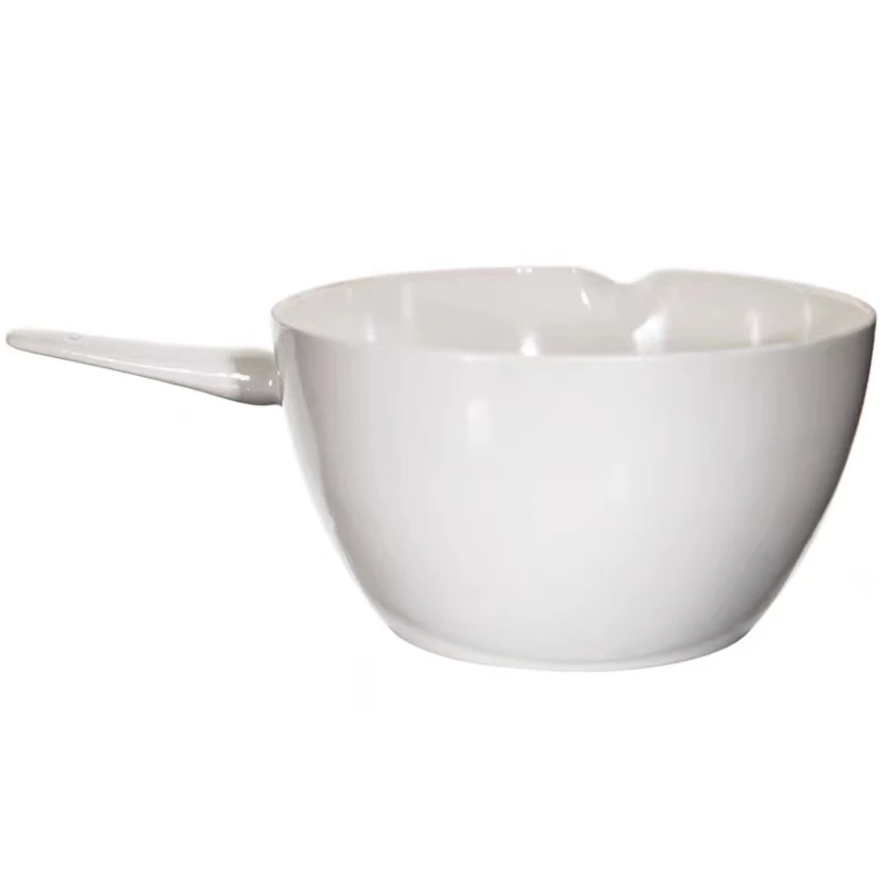 High Quality Glazed Porcelain Evaporation Dishes with Spout and Handle for Laboratory Use