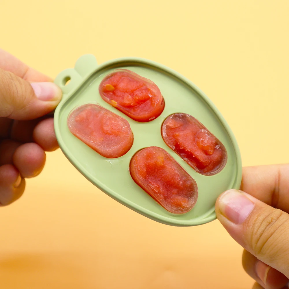 Custom Silicone Food Container Storage Set Breast Milk Freezer Ice Cube Tray Silicone Fruit Feeder Baby