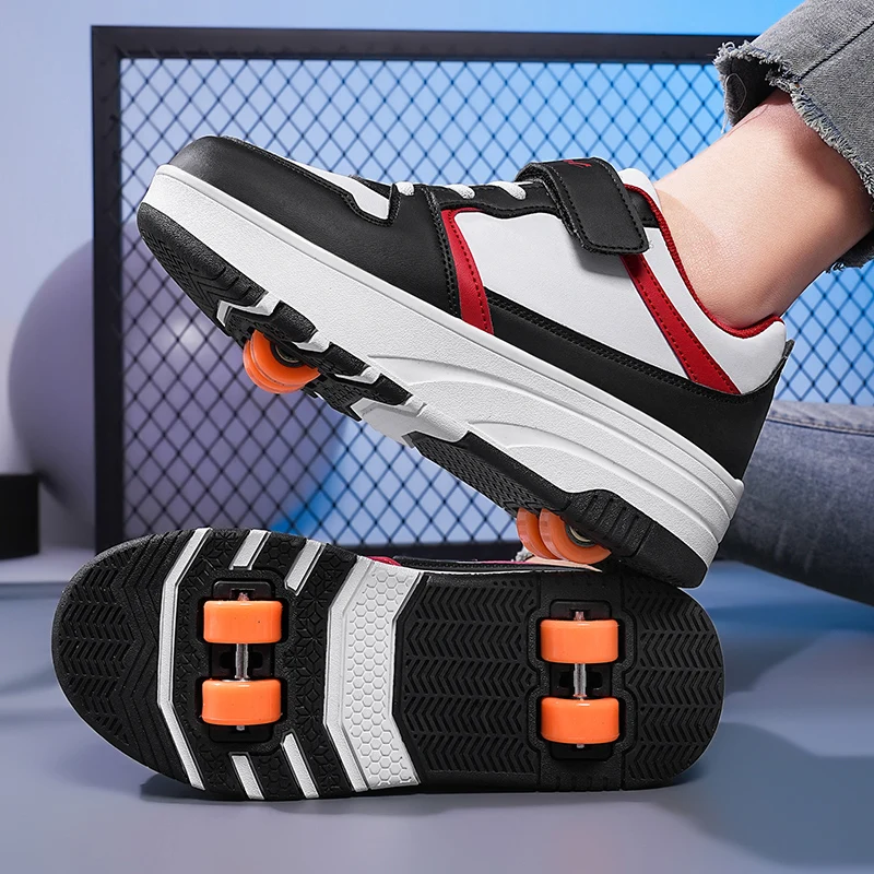 Custom Factory Double-Row Roller Skates Walk-On Kid Running Shoes for Children for Winter and Spring Seasons