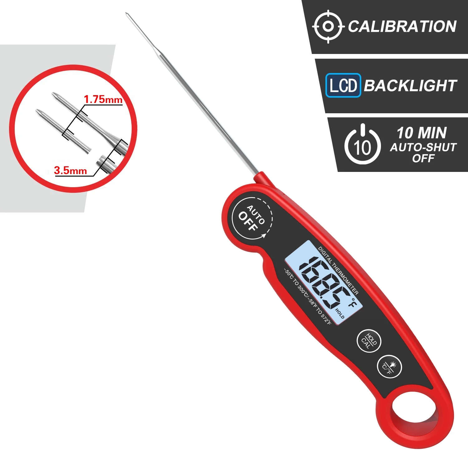 Excellent Kitchen cooking thermometer digital meat thermometer with long probe easy to measurement food liquid temperature