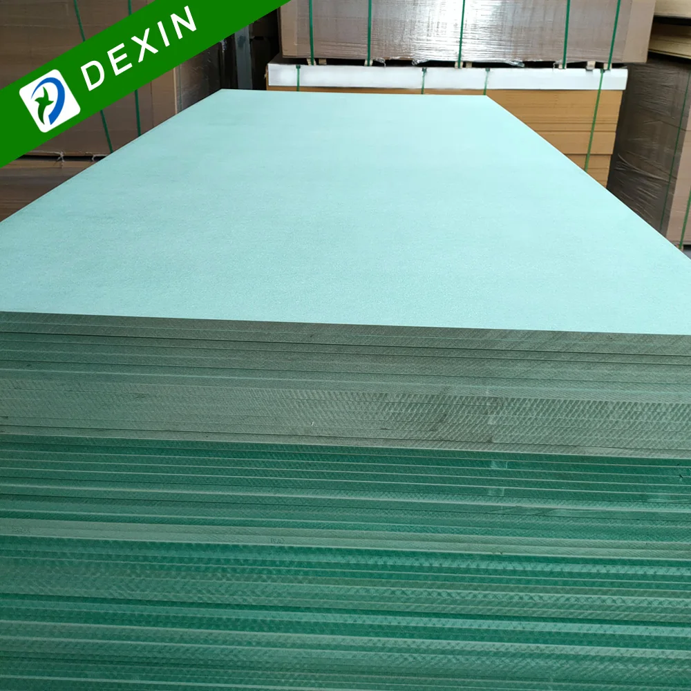 3mm 6mm 12mm 18mm HMR MDF Waterproof Moisture Resistant Green Melamine Faced Board for Furniture Decoration