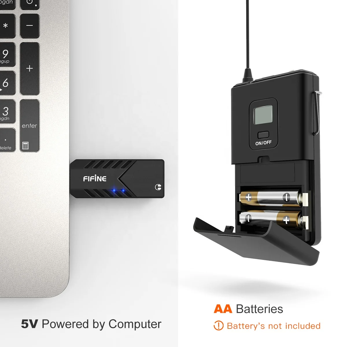 FIFINE Wholesale Cordless Microphone With Receiver K031B Condenser Microphone Capsule Electret Condenser Microphone