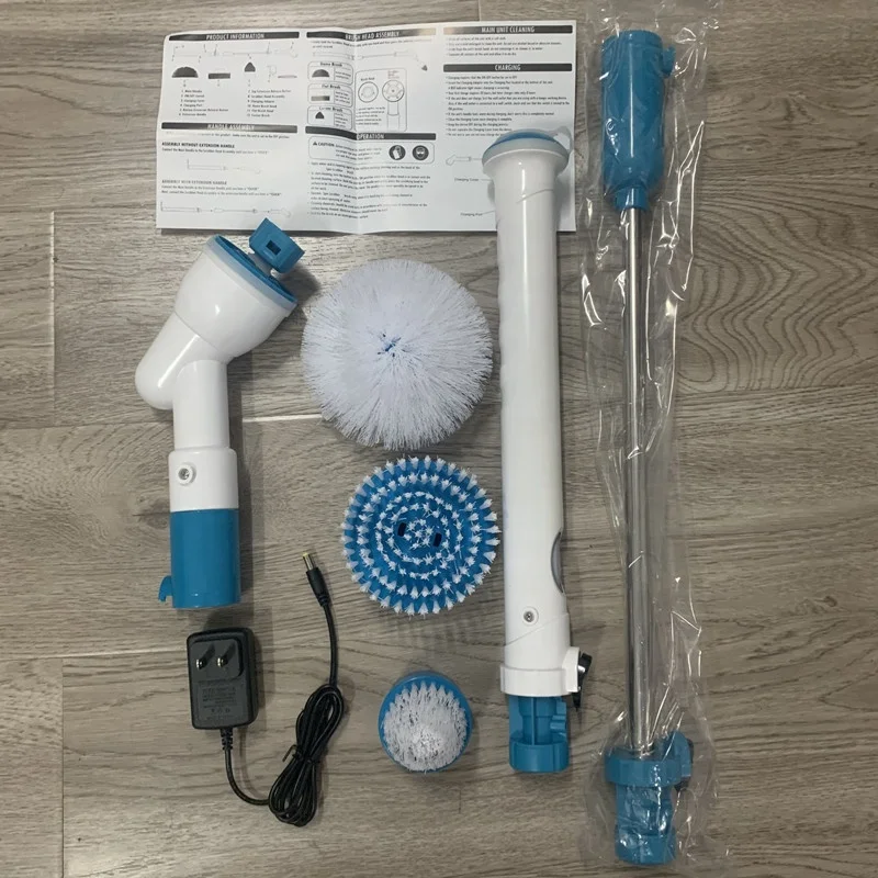 Rechargeable Electric Cleaning Brush Multi-functional Household Bathroom Cleaning Brush With Long Handle For Floor Corner Glass