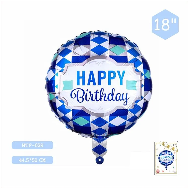 MTF 2021 Hot Item 18 Inches Round Shape Party Decoration Happy Birthday Banner Globos Balloon Printing In Bulk