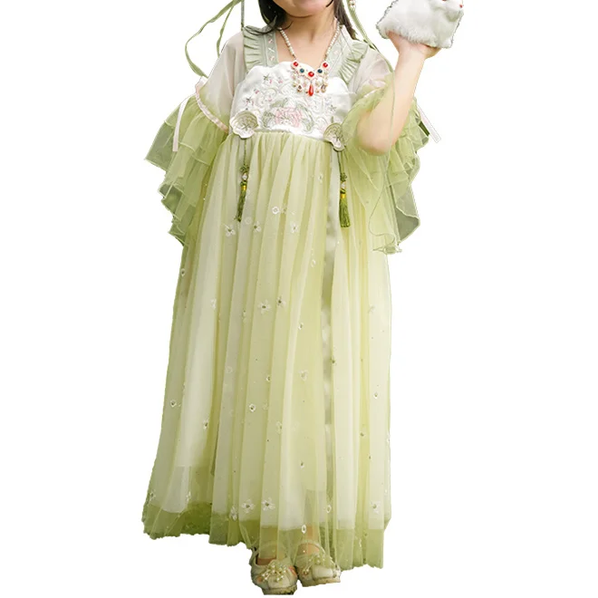 Осеннее детское традиционное китайское сказочное платье для выступлений, танцевальная одежда для девочек 0-12 лет, костюмы с кисточками