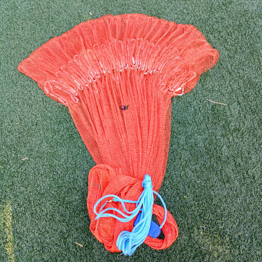 Wholesale 12ft weight 4kg Galvanized Steel Sinker Cast Net Throwing Bottom Pocket Cast Net Fishing Cast Net