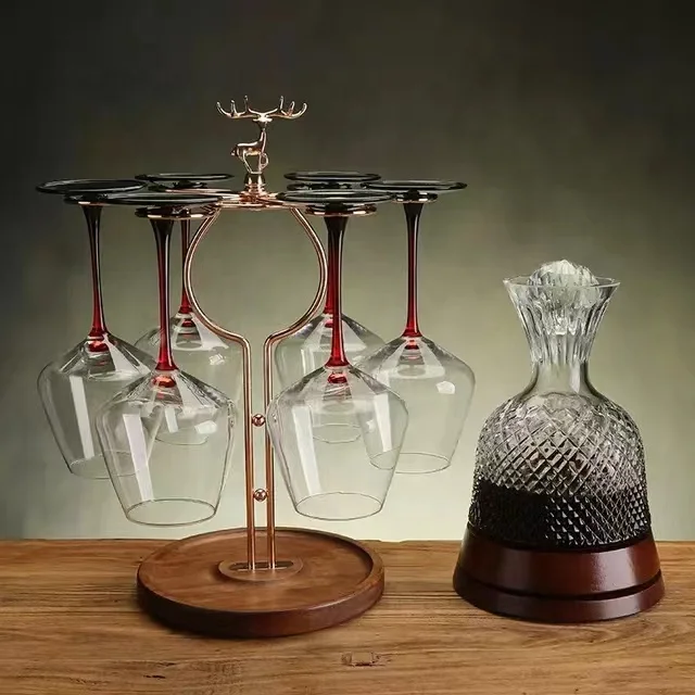 YUG Glassware Drop-shipping Hand-Blown Lead-Free Crystal Swirling Glass Carafe Wine Decanter