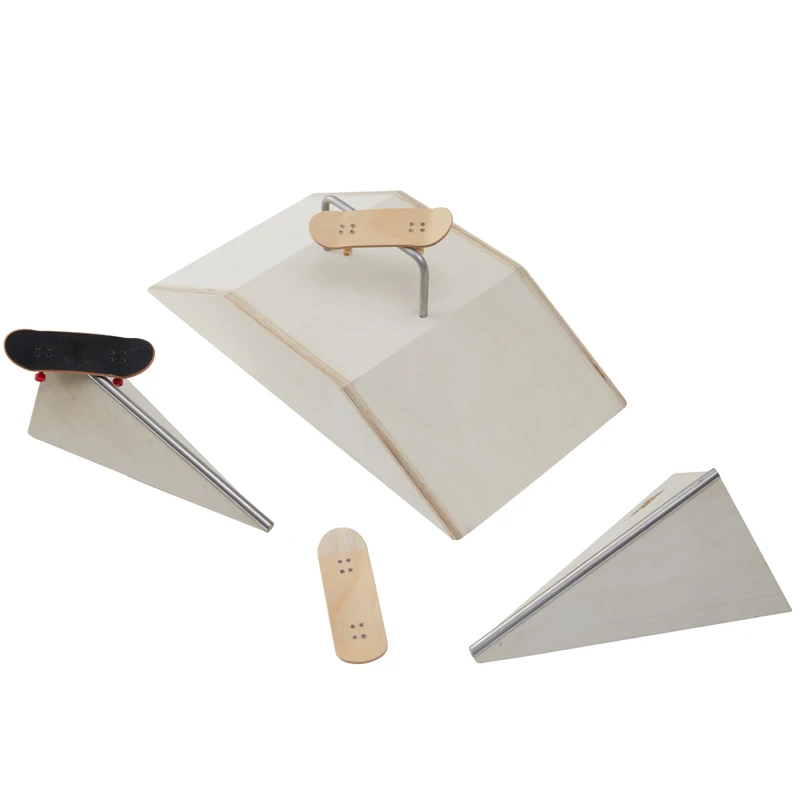 Wooden table games ramp platform finger skateboard for kids