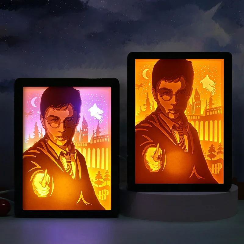 Hary Potter Wizarding School Led Paper Light Paper Cut Night Light Lamp 3D Paper Light Box Shadow Box