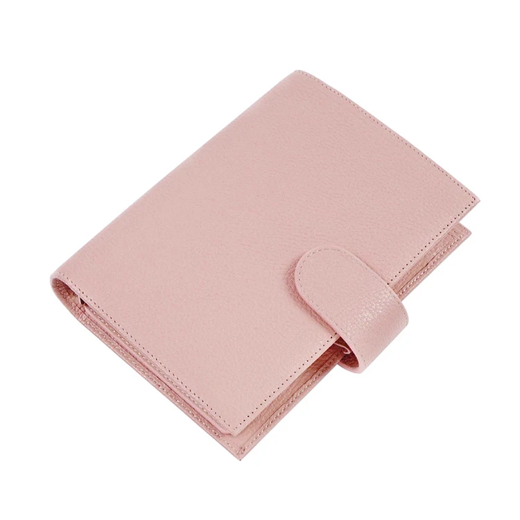 Wholesale pu leather composition binder a6 ring notebook custom printing multi color 2021 planner diary