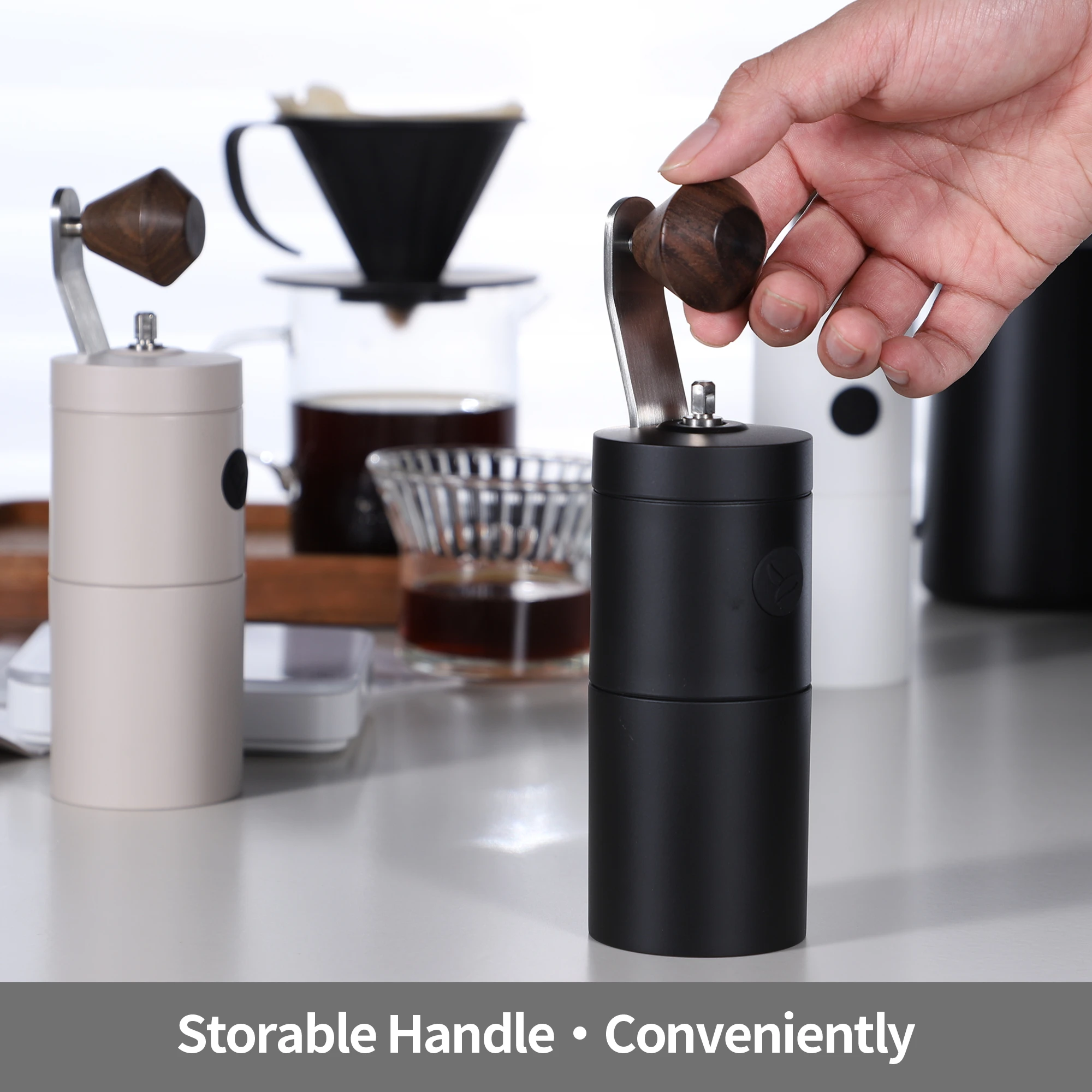 Environmentally Friendly ABS Material Portable Stainless Steel Ceramic Grinding Core Manual Coffee Grinder