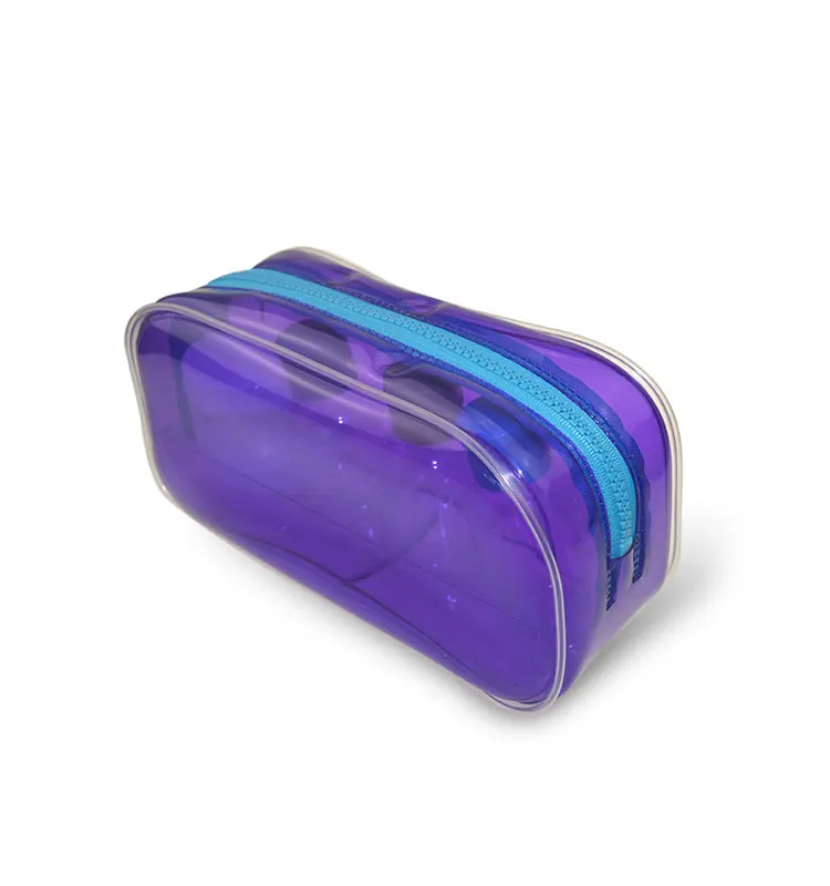 PVC Waterproof Custom Pouch Luxury Beauty Makeup Bag Zipper Closure Travel Cosmetic Bag Pink with printed Logo