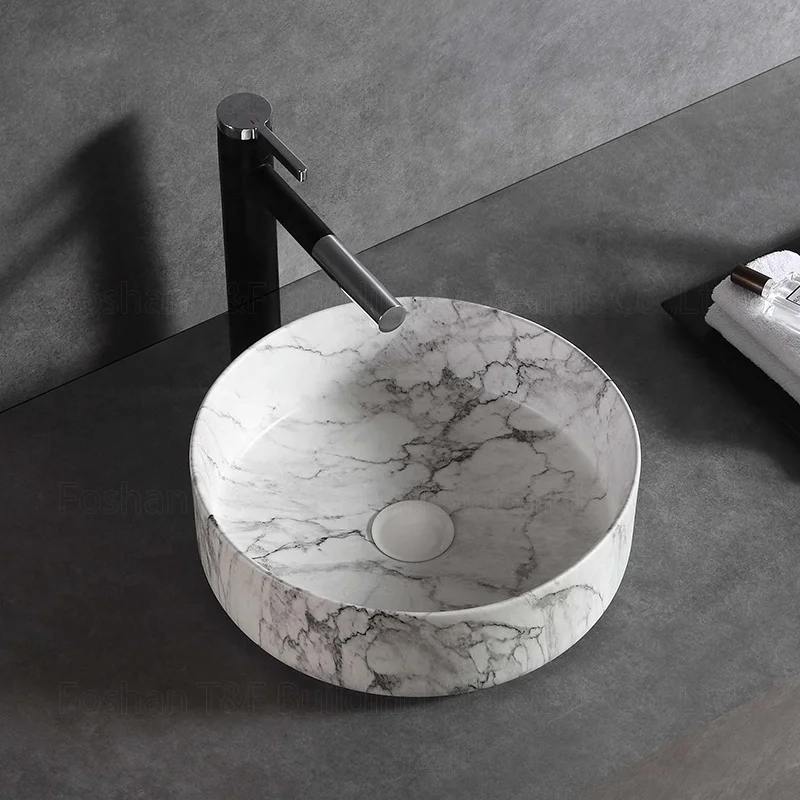 Столешница из каррарского белого мрамора керамическая раковина для умывальника ванной комнаты чаши лица