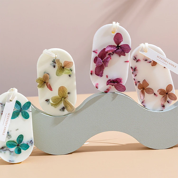 Wholesale Home Fragrance Handmade Dried Flower Scented Candle Wax Tablets