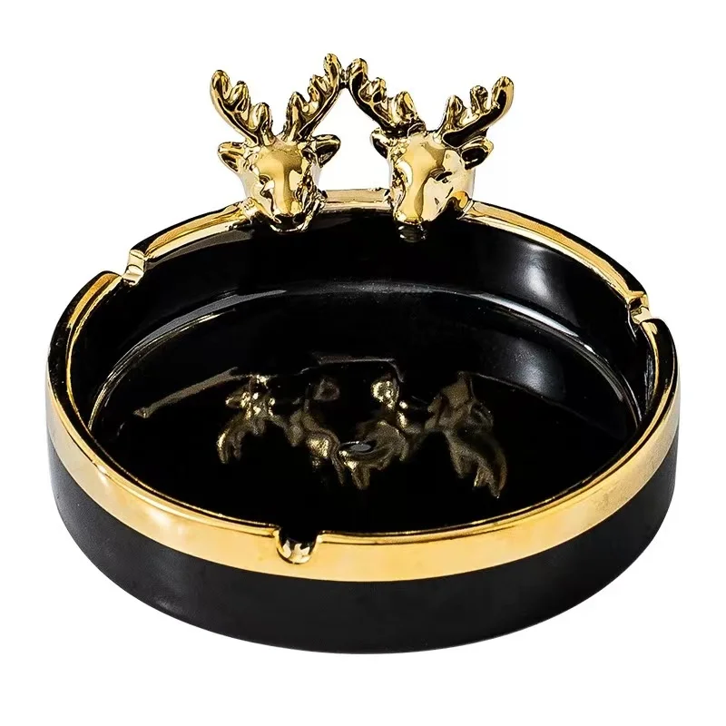 New personality fashion cute deer shape cigar ashtray bar restaurant decoration ceramic ashtray