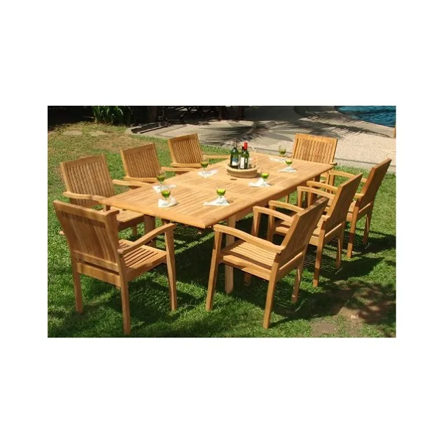 Outside Home Garden Decoration modern banquet outdoor garden wood chairs dining table set Chew Taxap Price Low Tax