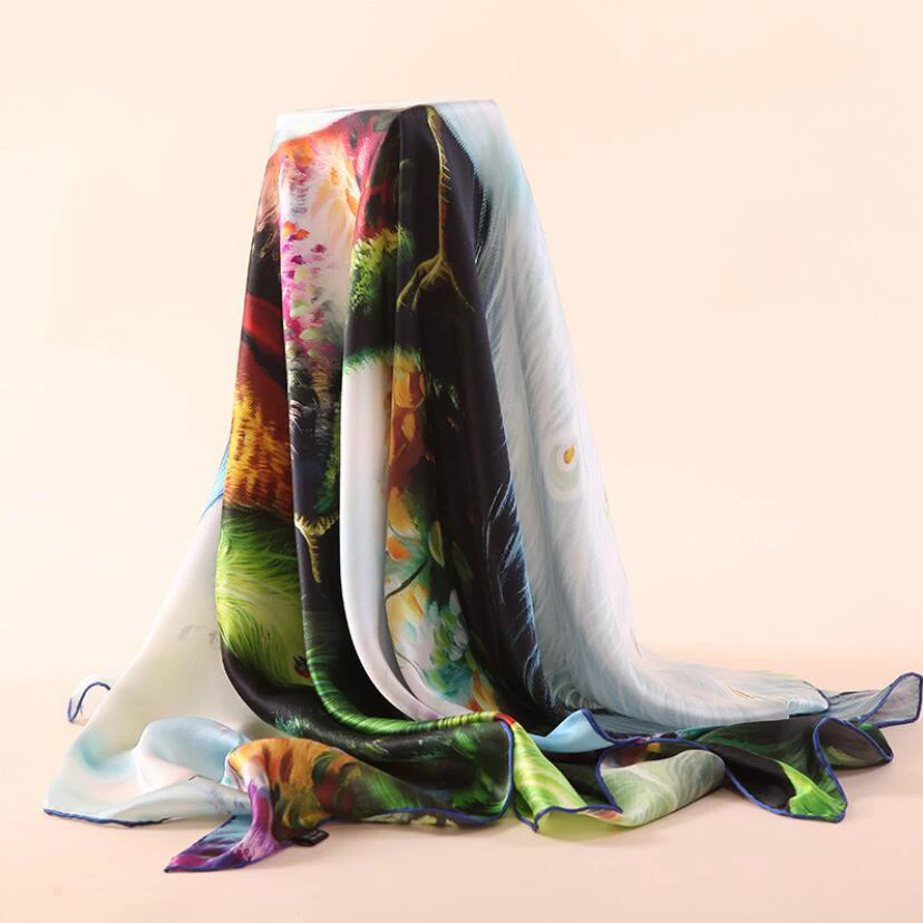 Высококачественный индивидуальный шарф из 100% шелка с цифровой печатью