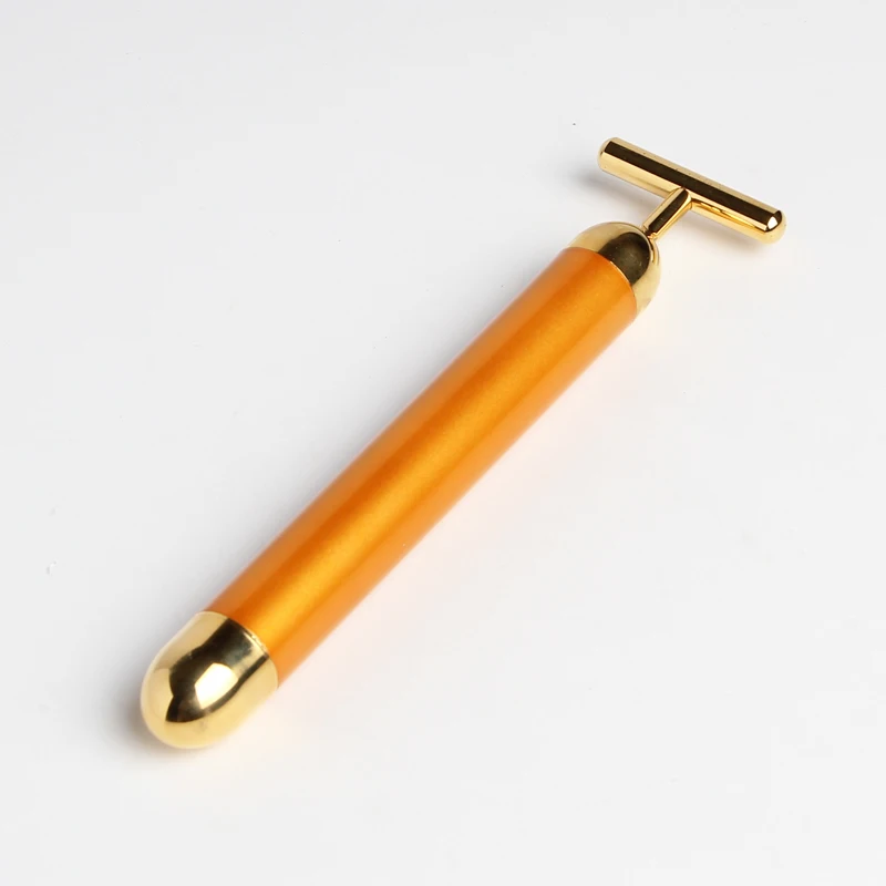 2022 Face Tightening Slimming Massager T-Shape Beauty Bar Skin 24 K Gold Bars Vibrating Face Facial Massager
