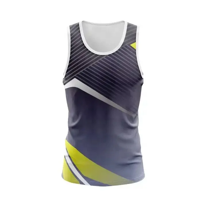 Wholesale Custom Logo Sublimation Athletic Quick Dry 100% Polyester Outdoor Gym Running Vest For Unisex