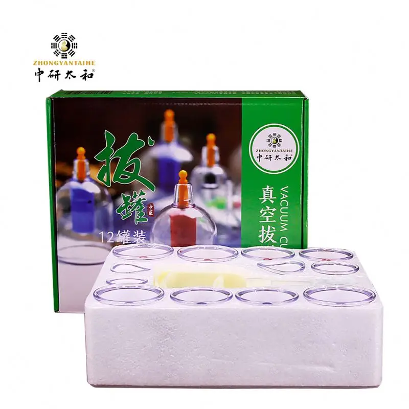 12 Cupping Set  Plastic China Disposable Chinese Traditional  Suction Cups  Set Kit Hijama Without Fire  Massage Cupping