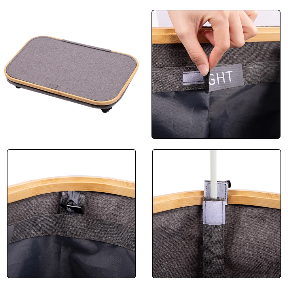 laundry hamper bucket canvas storage basket bamboo fabric laundry foldable basket collapsible organizer laundry basket