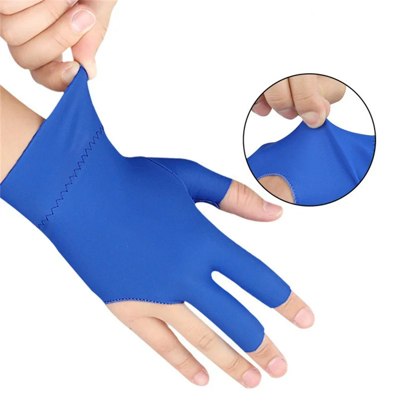 Three Fingers Wear Resistant Shooter Elastic Pool Accessories Safeguard Training Sport Pool Cue Stick Snooker Billiards Gloves