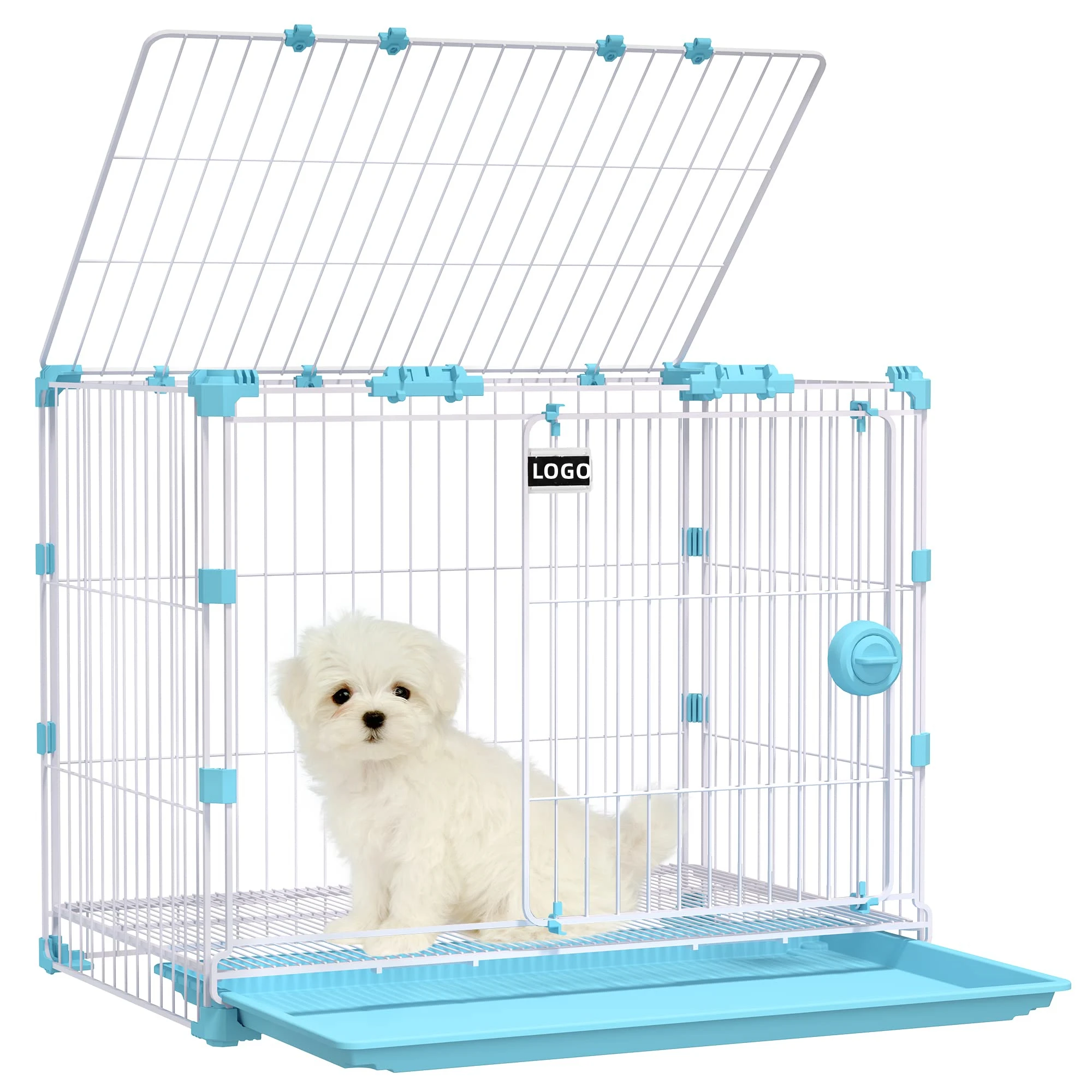 Factory Wholesale House & Furniture Top Load Transport Kennel Cage For Large Medium Dog Pet Crate