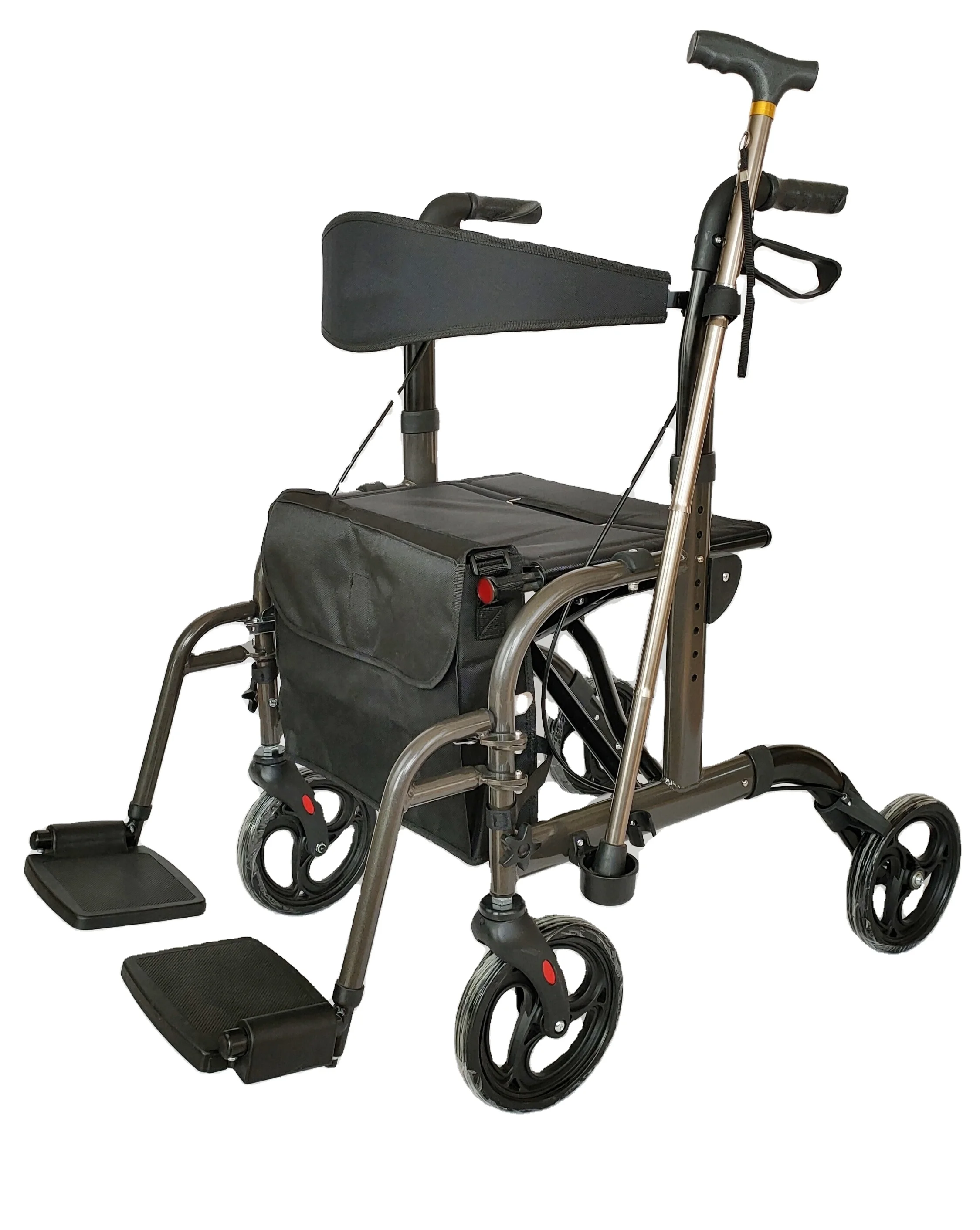 
Outdoor Aluminum walker with seat and footrest for disabled 