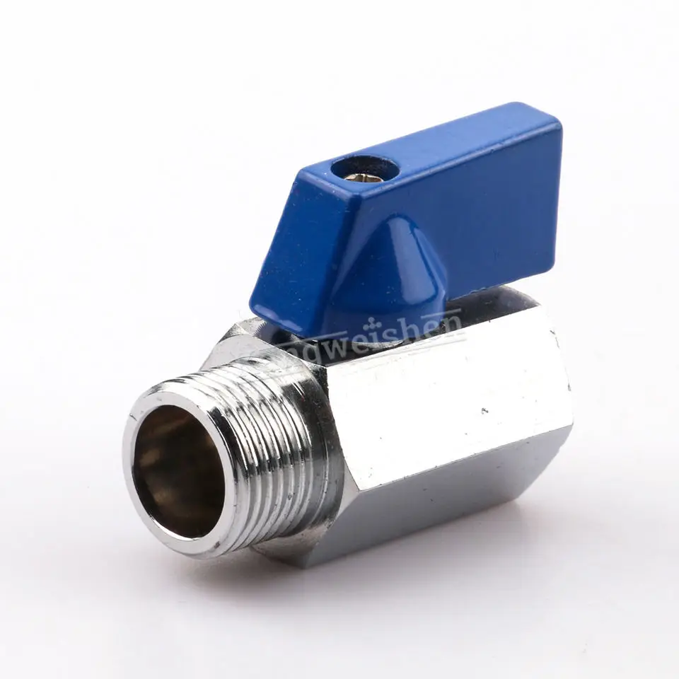 FM thread chrome plated mini brass ball valve polished chrome plated female thread male threaded brass mini ball valve