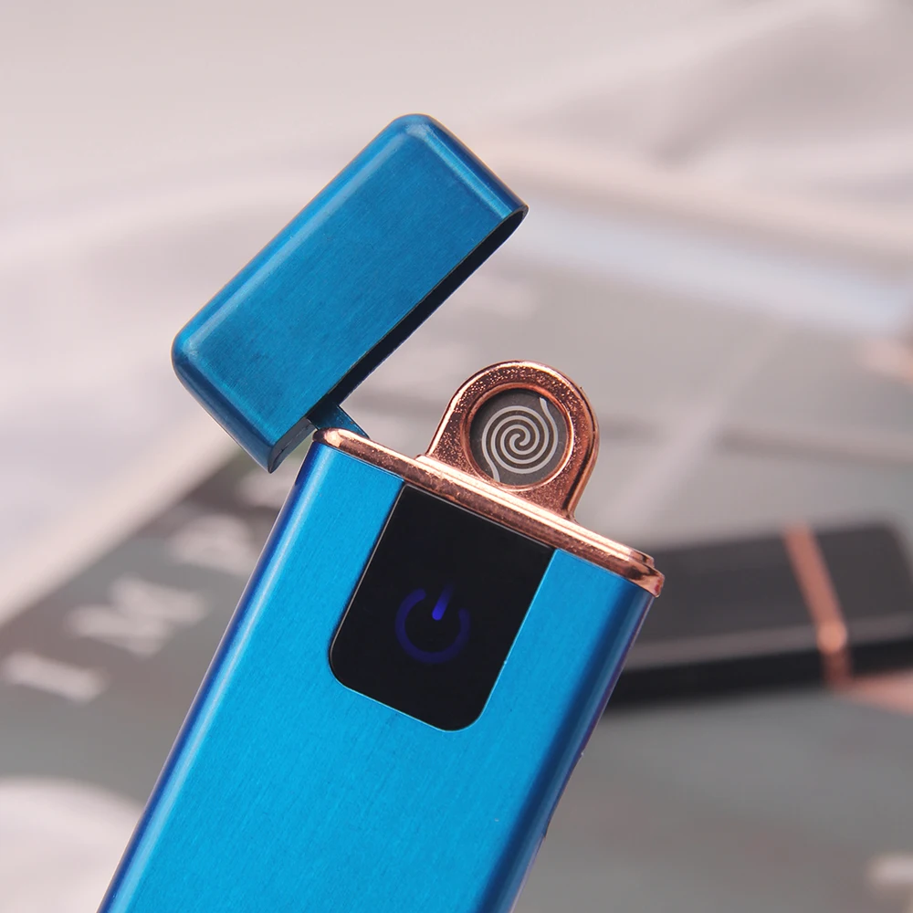 Горячая Распродажа металлическая зажигалка без пламени USB перезаряжаемая Зажигалка для сигар электронные мужские зажигалки