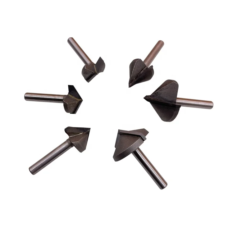 2 Flutes 3d V Groove Bit Shaped Carved Woodworking Milling Cutter Bit Cnc Wood Router Bits   cnc router parts
