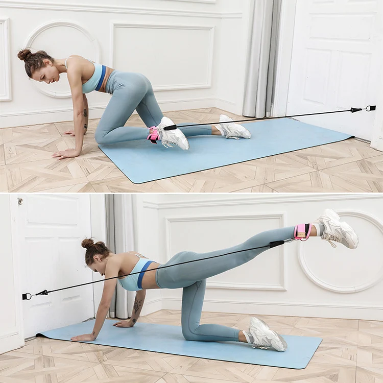 Custom Logo Double D-Ring Ankle Support Padded Neoprene Ankle Straps for Cable Machines