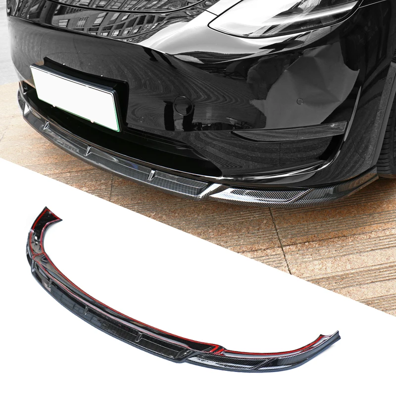 ABS Front Bumper Lip Kit Car Mods Spoilers For Tesla Model Y Accessories 2021