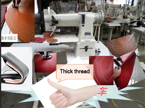 HH 441 Single needle unison feed cylinder sewing machine for thick thread stitching heavy duty suitcase car mat production