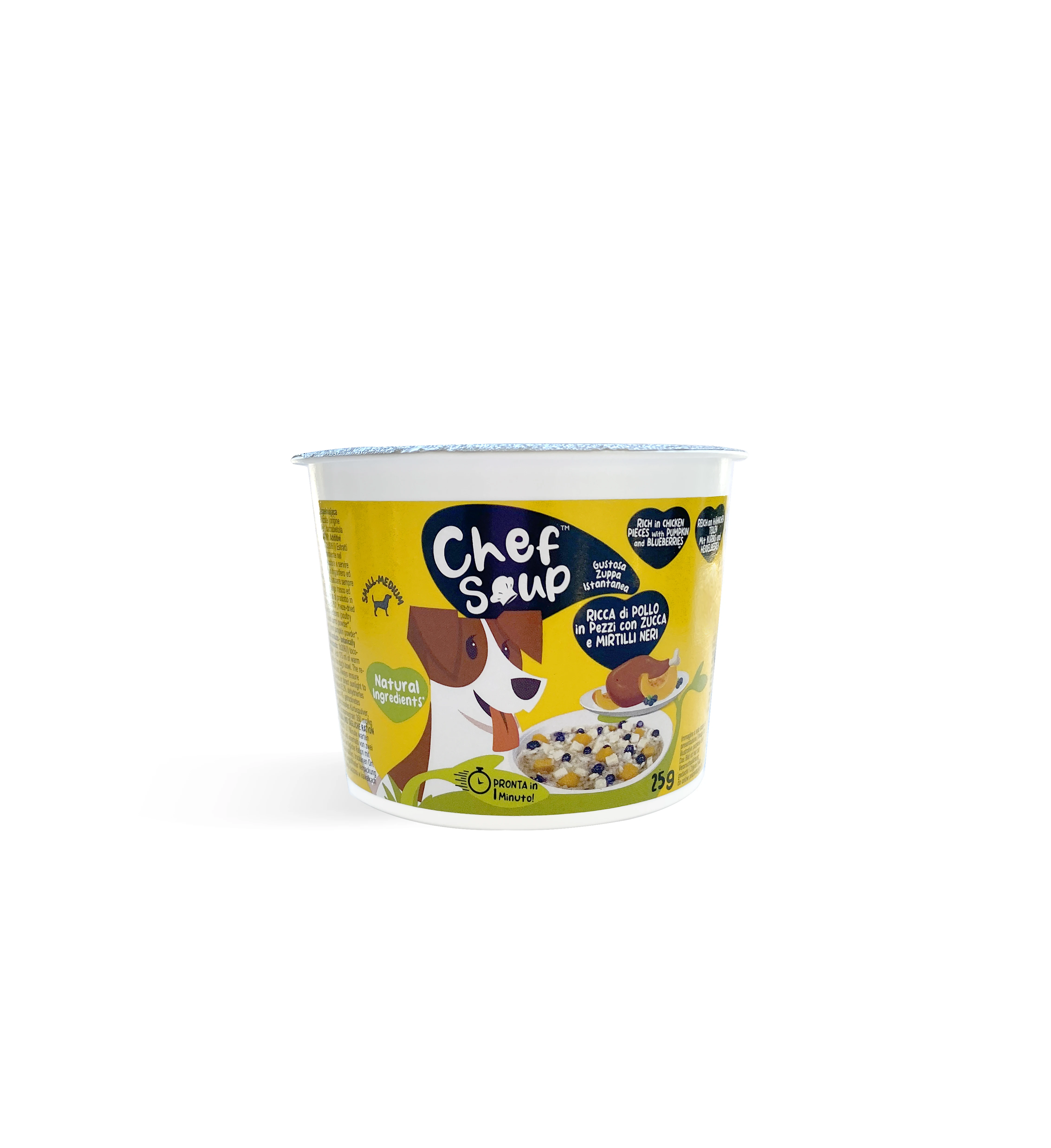 Best Selling Italian Brand 25G Soup Rich In Chicken Pieces With Pumpkin And Blueberries For Wholesale
