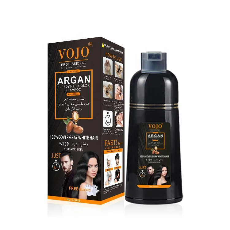 Fast Darkening Wash White to Black In 5 Minutes One Black Hair Dye Shampoo Herbal Plant Black Shampoo