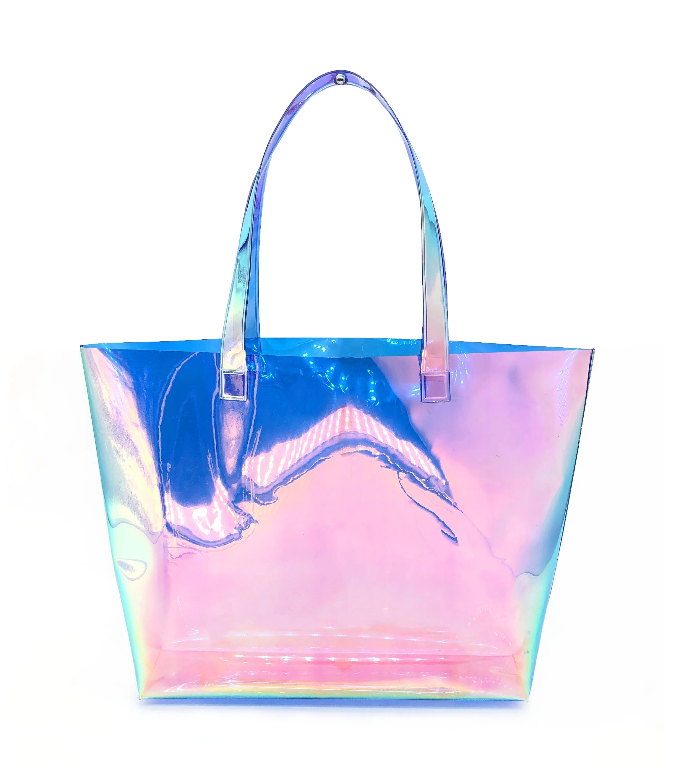 New fashion large capacity holographic handbag PVC beach bag hologram shopping bag
