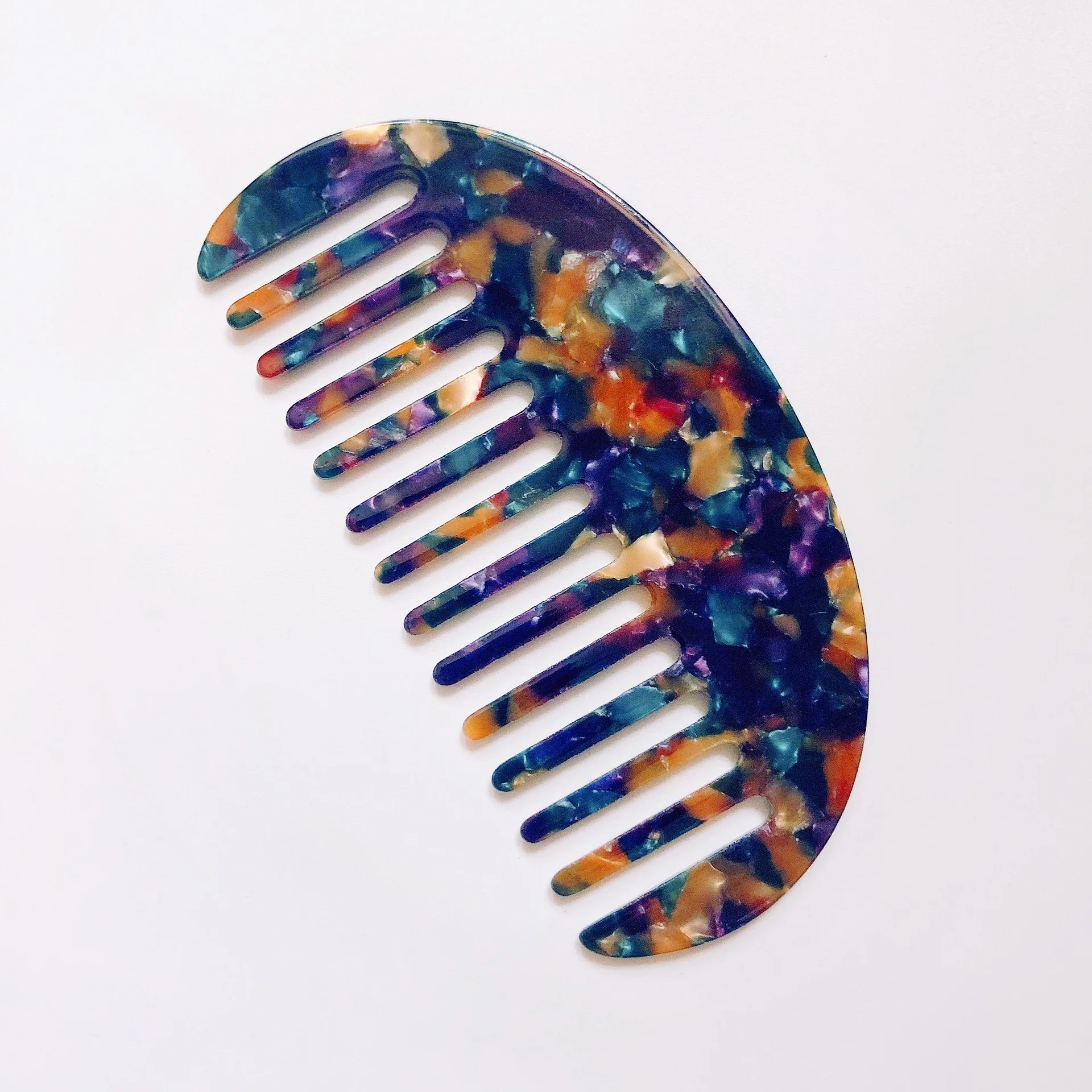 Color Cellulose Acetate Hair Comb Simplicity Hairdressing Pocket Travel Wide Tooth Comb