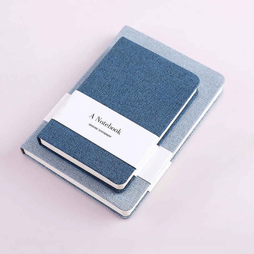 Promotion A5 A6 Stationery Canvas Linen Hardcover Notebooks Custom Fabric Linen Journal Stationery with Lines for Wholesale