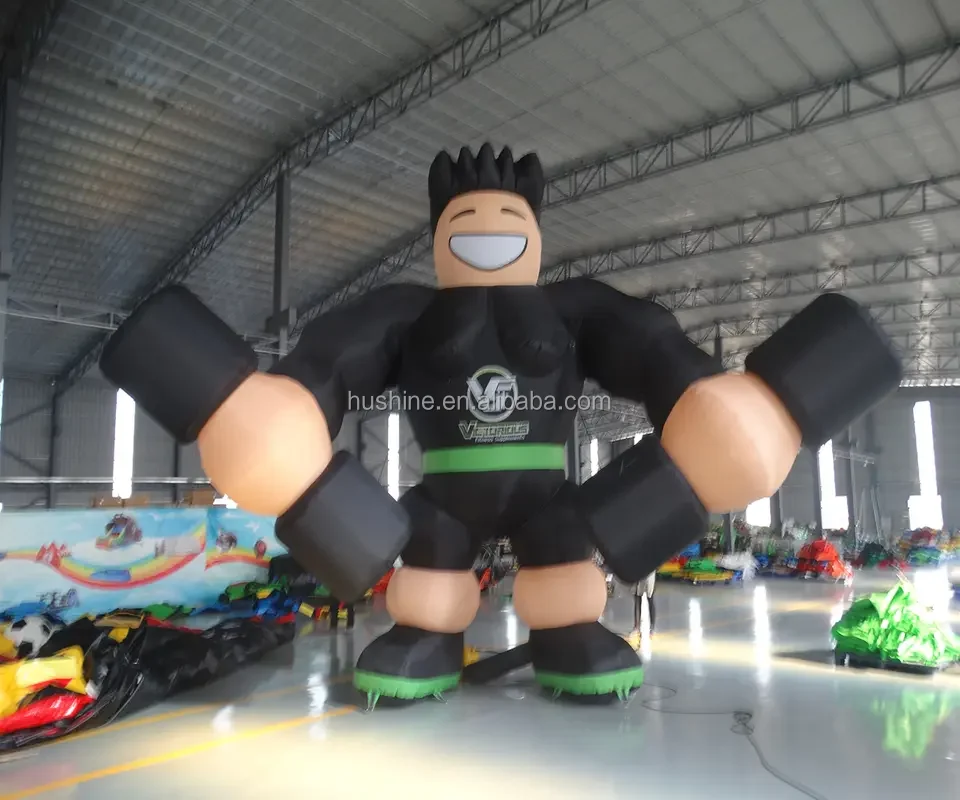 Outdoor fitness club advertising inflatable muscle man model