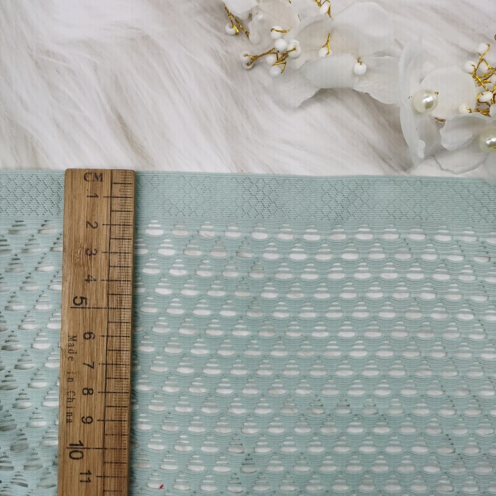 Molandi Color 23CM Soft Nylon Spandex Elastic Lace Knitted Geometric Mesh Pattern Fabric for Dresses Underwear Clothing Home