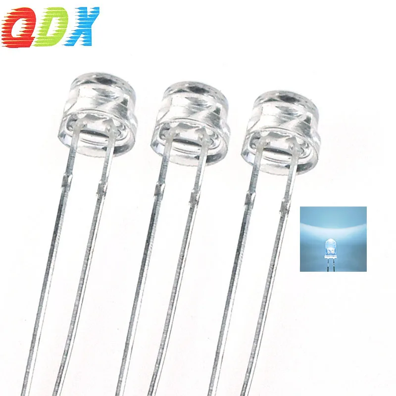 China Factory Top Quality Water Clear Lens 4.8MM  Straw Hat white hair white light LED Diode high brightness led diode