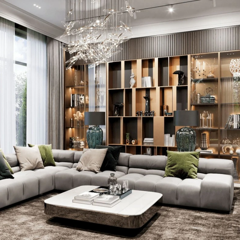 Luxury Home Project Wall Living Room 3d Interior Design Services