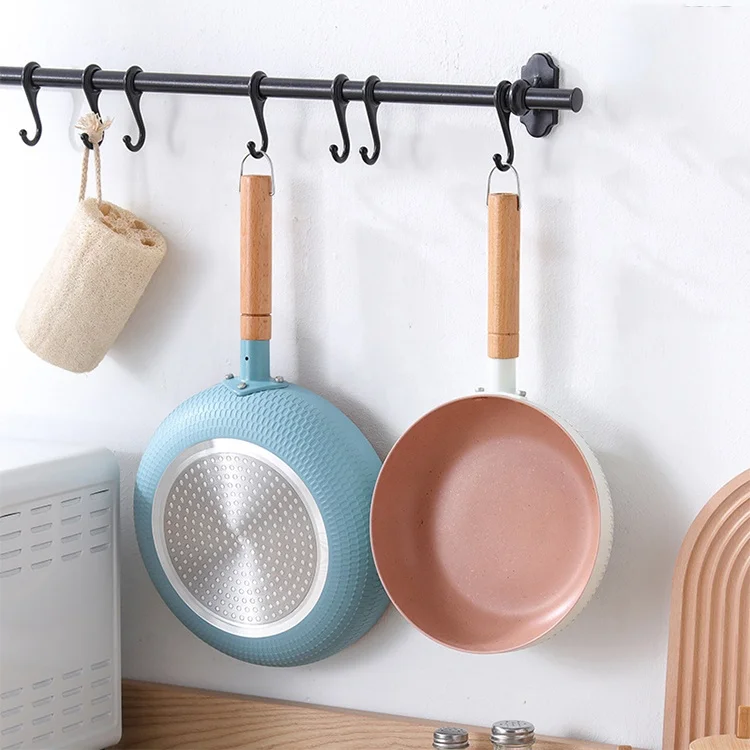 Hot Selling 20cm Cooking Pot Maifan Stone Non Stick Frying Pan Aluminium Fry Pan With Glass Lid