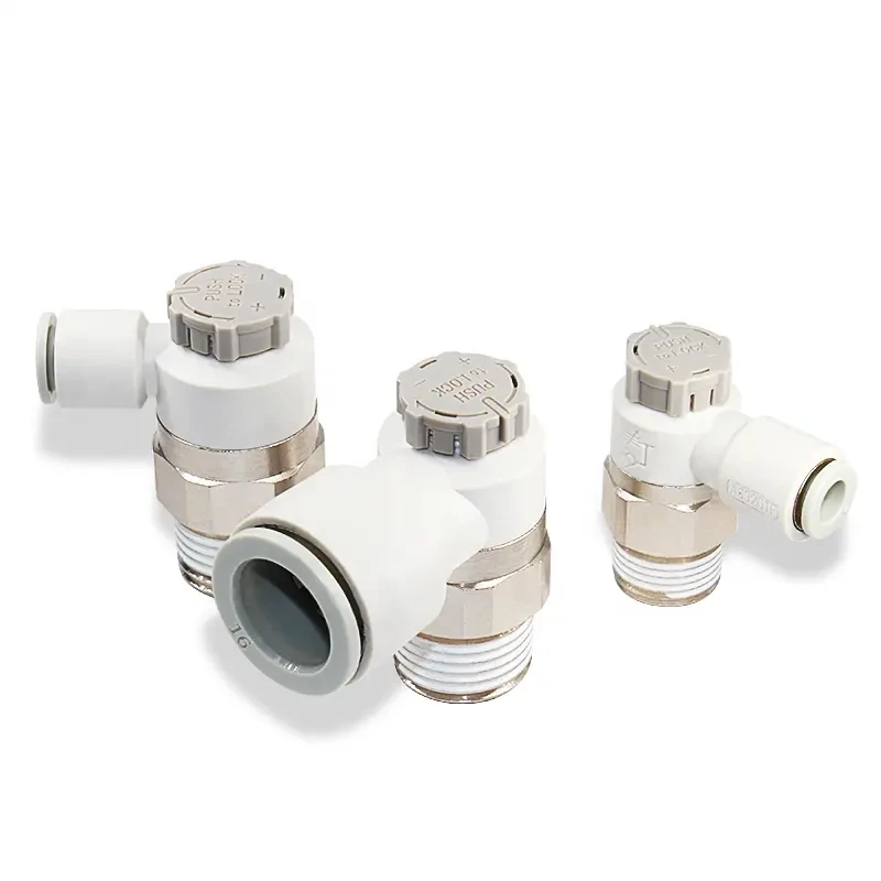 Smc fitting Pneumatic Actuator Flow Control Valve AS1021F/AS2201F/AS3201F Cylinder Push in Speed Regulating Connector