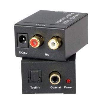 Analog to Digital Converter Sound RCA L/R Audio input to Optical Coaxial Toslink