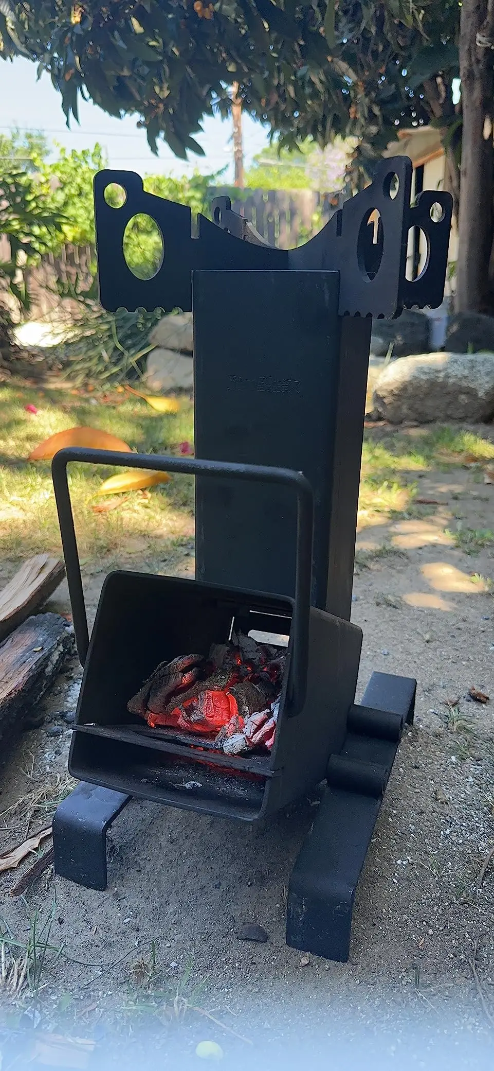 Camping Rocket Stove with Free Carry Bag Portable Wood Burning Large Fuel Chamber Best for Outdoor Cooking