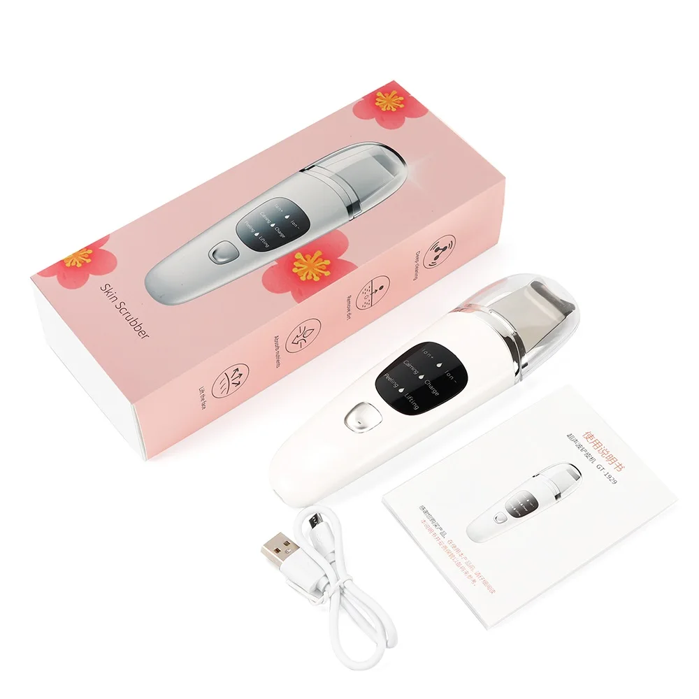  Новинка 2021 ультразвуковой скребок для кожи пилинга лица USB-устройство очистки косметический