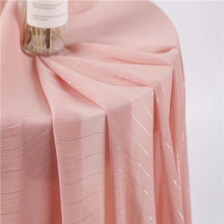 
Wholesale 100% Polyester metallic Lurex chiffon Plain Dobby Silk Chiffon Fabric For Dress Shirt 