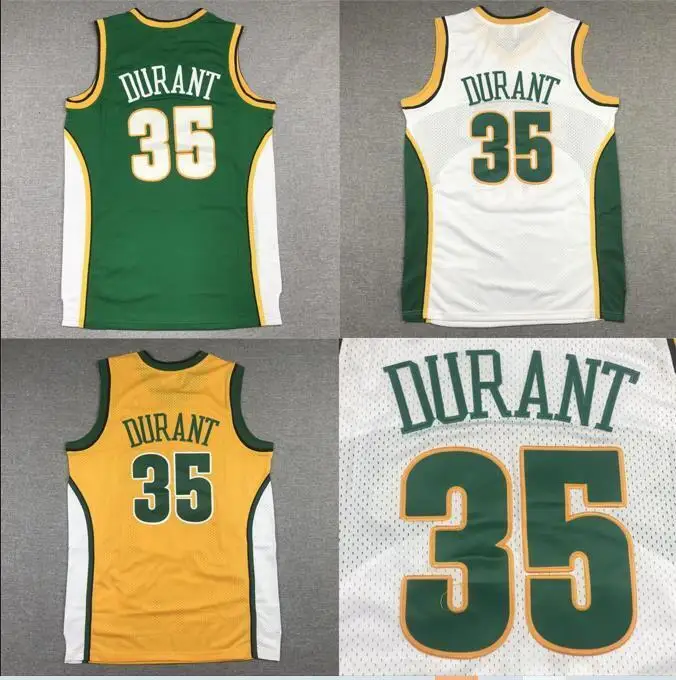 Custom Legend Throwback 35# Durant Sonics Basketball Jersey